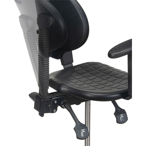 Tabouret ergonomique robuste avec accoudoirs r&eacute;glables, Stationnaire, Ajustable Hauteur, Capacit&eacute; 250 lb Cintas