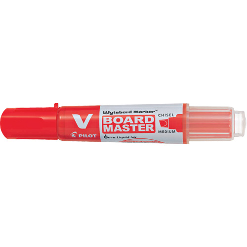 Vboard Master White Board Marker, Red, Chisel Tip Cintas