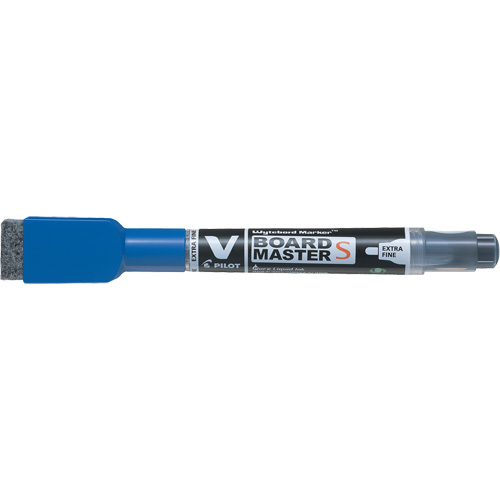 Vboard Master S White Board Marker with Eraser, Blue, Fine Tip Cintas