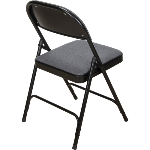 Deluxe Fabric Padded Folding Chair, Steel, Grey, 300 lbs. Weight Capacity Cintas