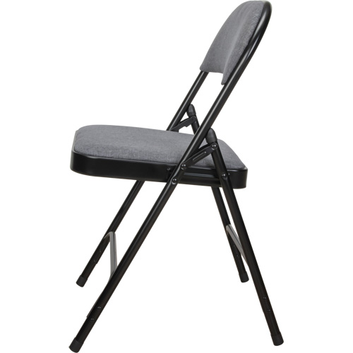 Deluxe Fabric Padded Folding Chair, Steel, Grey, 300 lbs. Weight Capacity Cintas