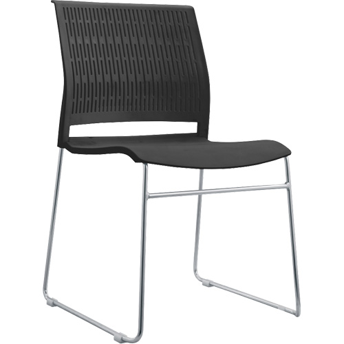 Chaises empilables, Polypropyl&egrave;ne, Hauteur 32-3/8", Capacit&eacute; 250 lb, Noir Cintas