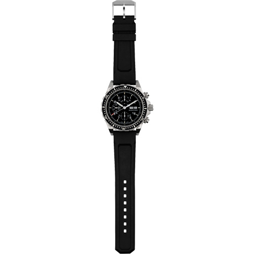 Tr&egrave;s grande montre chronographe automatique pour plongeur/pilote d'avion, Num&eacute;rique, &agrave; piles, 46 mm, Noir Cintas
