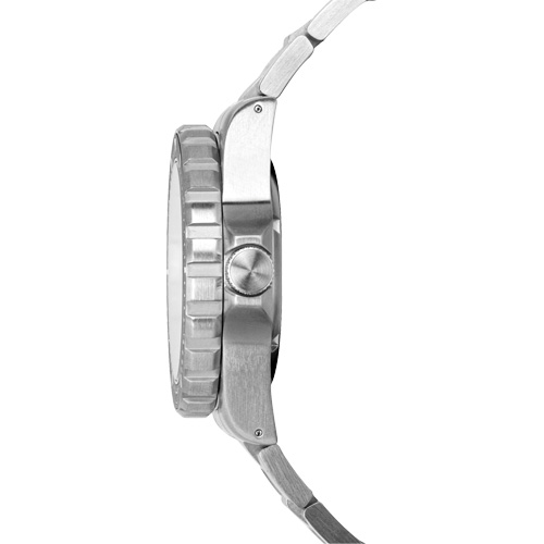 Grande montre automatique de plong&eacute;e &eacute;dition arctique GSAR avec bracelet en acier inoxydable, Num&eacute;rique, &agrave; piles, 41 mm, Argent Cintas