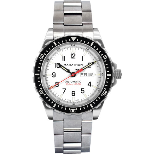 Tr&egrave;s grande montre automatique &eacute;dition arctique avec jour/date avec bracelet en acier inoxydable, Num&eacute;rique, &agrave; piles, 46 mm, Argent Cintas