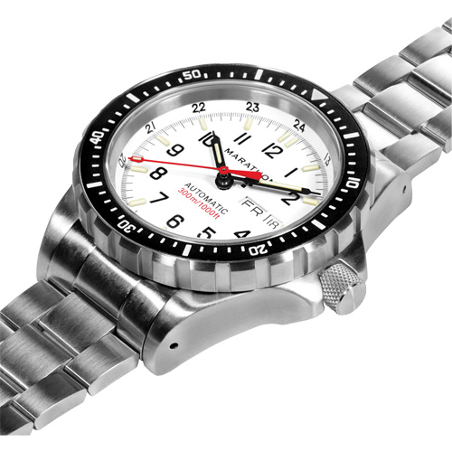 Tr&egrave;s grande montre automatique &eacute;dition arctique avec jour/date avec bracelet en acier inoxydable, Num&eacute;rique, &agrave; piles, 46 mm, Argent Cintas