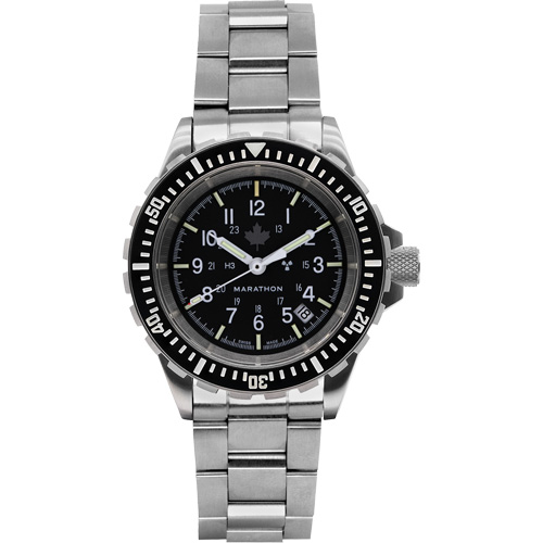 Grey Maple Large Diver's Automatic Watch with Stainless Steel Bracelet, Digital, Battery Operated, 41 mm, Silver Cintas