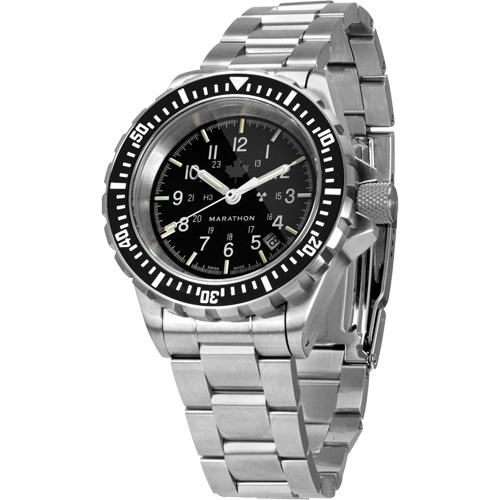 Grey Maple Large Diver's Automatic Watch with Stainless Steel Bracelet, Digital, Battery Operated, 41 mm, Silver Cintas