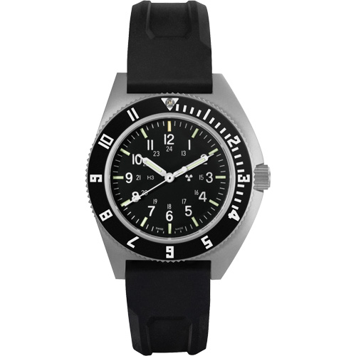 Montre Steel Navigator sur ensemble bracelet en caoutchouc noir de trois morceaux, Num&eacute;rique, &agrave; piles, 41 mm, Noir Cintas
