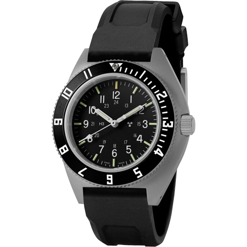 Montre Steel Navigator sur ensemble bracelet en caoutchouc noir de trois morceaux, Num&eacute;rique, &agrave; piles, 41 mm, Noir Cintas