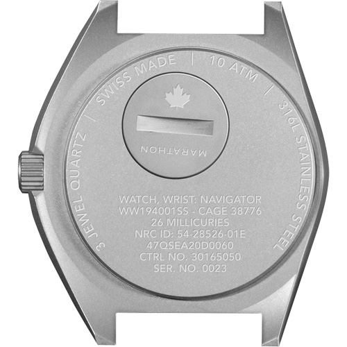 Montre Steel Navigator sur ensemble bracelet en caoutchouc noir de trois morceaux, Num&eacute;rique, &agrave; piles, 41 mm, Noir Cintas