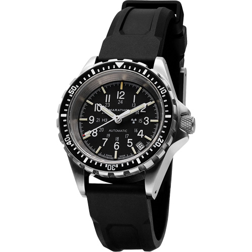 Montre Steel Navigator avec date sur ensemble bracelet en caoutchouc noir de trois morceaux, Num&eacute;rique, &agrave; piles, 36 mm, Noir Cintas