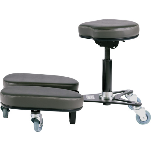 STAG4 Adjustable Kneeling Chair, Vinyl, Black/Grey Cintas
