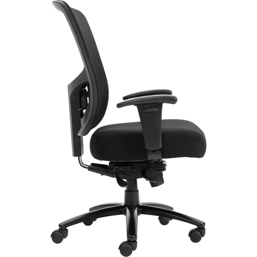 Chaise &agrave; dossier haut avec m&eacute;canisme &agrave; basculement synchronis&eacute; robuste Raven 400, Mailles, Noir, Capacit&eacute; 400 lb Cintas