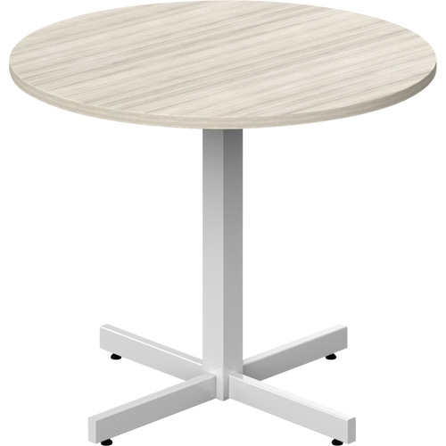 Newland Height-Adjustable Round Table, 36" L x 36" W x 29" H, 1" Top, Laminate, Tan Cintas