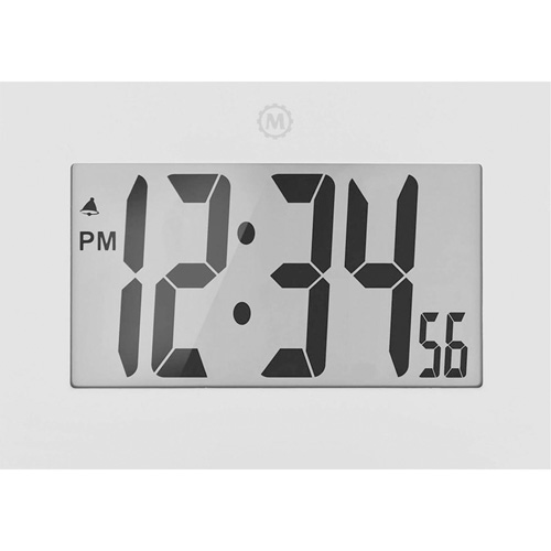 Horloge &agrave; grand cadre, Num&eacute;rique, &agrave; piles, 9" la x 1" p x 6,5" h, Blanc Cintas