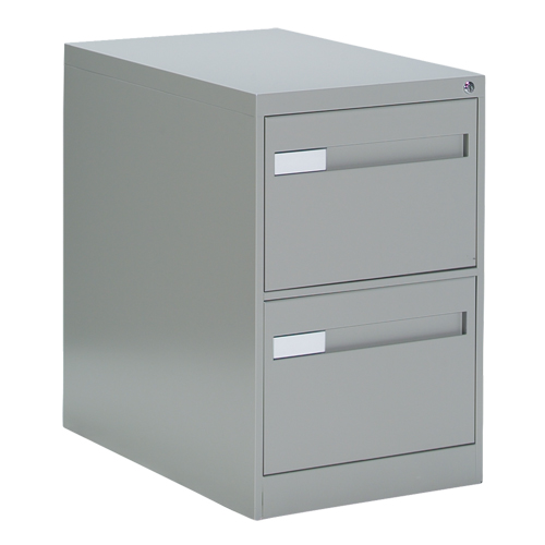 Vertical Filing Cabinet with Recessed Drawer Handles, 2 Drawers, 18.15" W x 26.56" D x 29" H, Grey Cintas