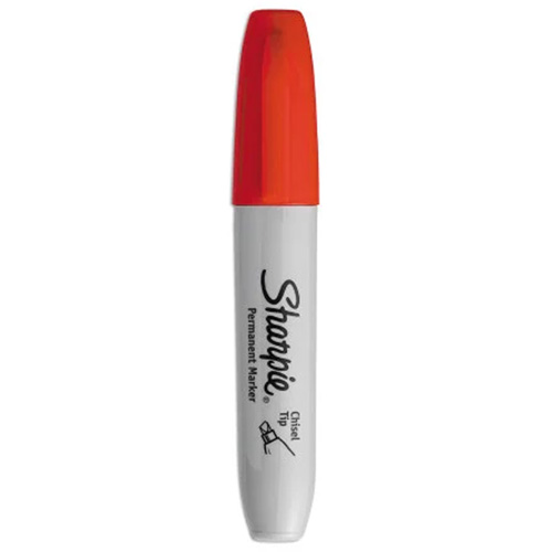 Marqueur permanent, Rouge, Pointe Ciseau Cintas