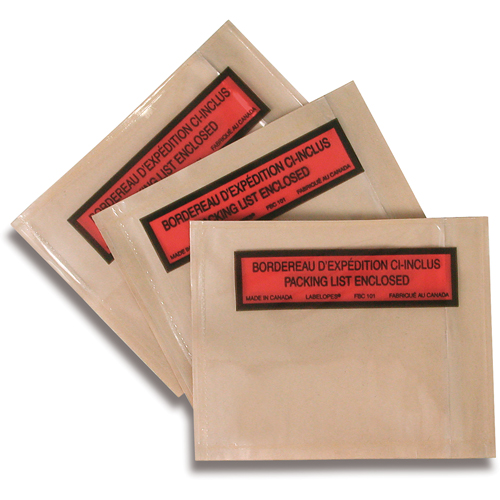 Packing List Envelopes, 5-1/2" L x 4-1/2" W Cintas