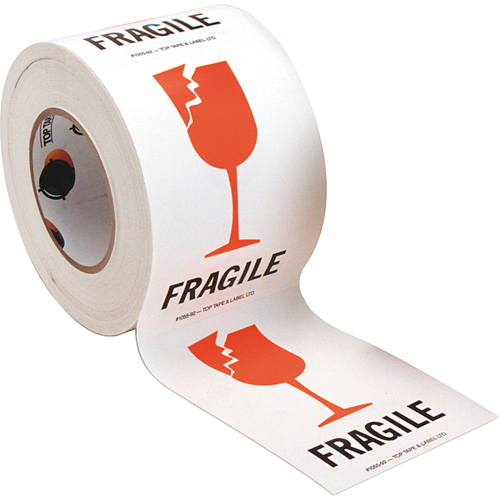 "Fragile" Special Handling Labels, 6" L x 4" W, Red on White Cintas