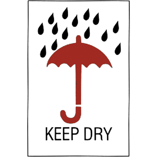 "Keep Dry" Special Handling Labels, 6" L x 4" W, Red on White Cintas