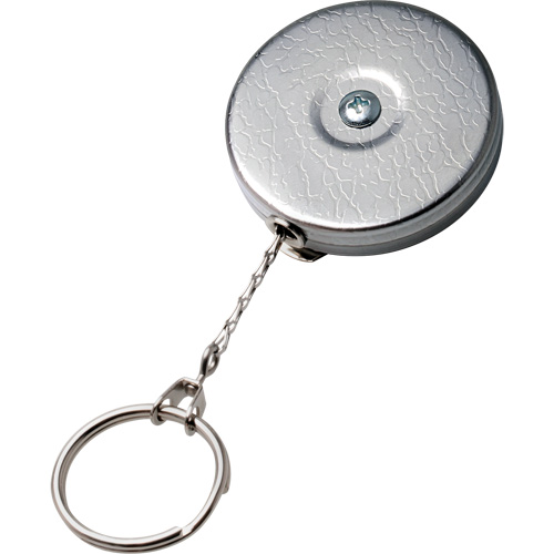 Original Series Retractable Keychain, Chrome, 24" Cable, Belt Clip Attachment Cintas