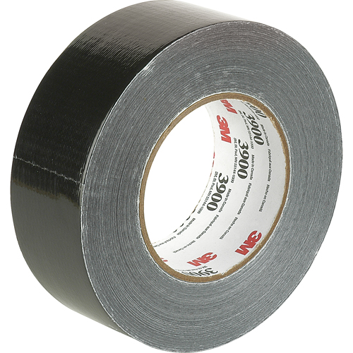 Economy Grade Coloured Duct Tape 3900, 8 mils, Black, 48 mm (2") x 55 m (180') Cintas