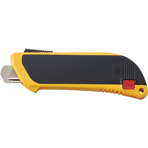 Automatic Self-Retracting Safety Knife with Guard, 10 mm, Carbon Steel, Heavy-Duty, Plastic Handle Cintas