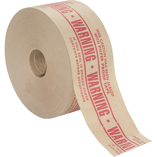Pre-Printed Gummed Tapes, 72 mm (2-4/5") x 137 m (449.475'), Kraft Cintas