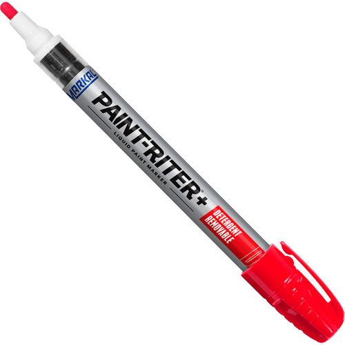 Paint-Riter&reg;+ Detergent Removable Paint Marker, Liquid, Red Cintas
