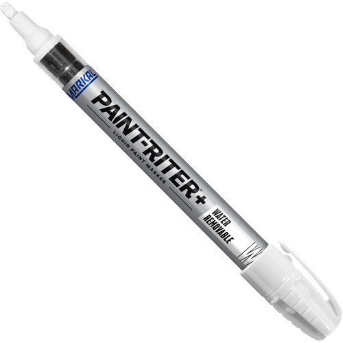 Paint-Riter&reg;+ Water Removable Paint Marker, Liquid, White Cintas