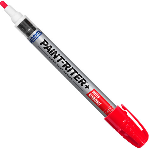 Paint-Riter&reg;+ Water Removable Paint Marker, Liquid, Red Cintas