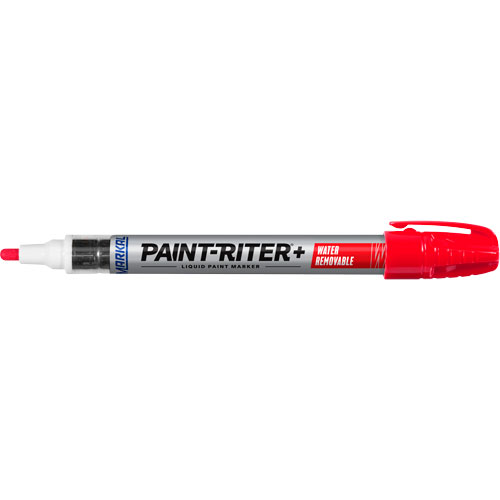 Paint-Riter&reg;+ Water Removable Paint Marker, Liquid, Red Cintas