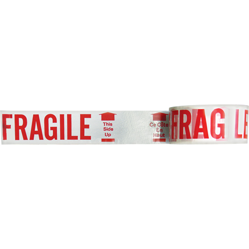 Bilingual Printed Tape – Fragile This Side Up , Red on White Cintas