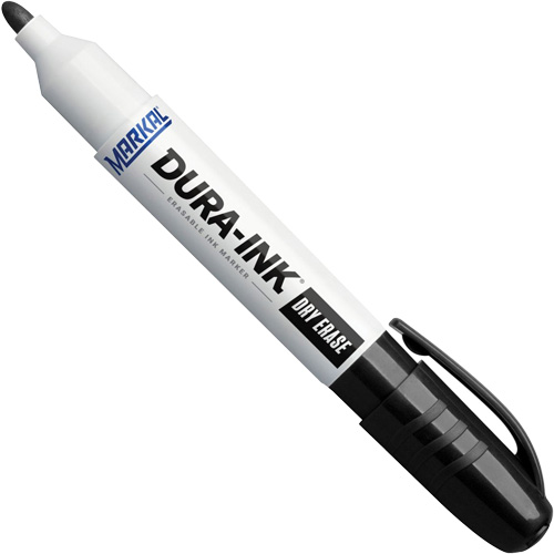 Dura-Ink&reg; Dry Erase Ink Markers, Black, Bullet Tip Cintas