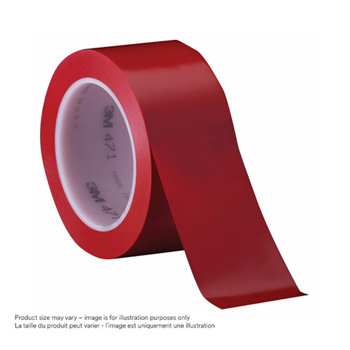 471 Vinyl Tape, 38 mm (1-1/2") W x 32.9 m (108') L, 5.3 mils, Red Cintas