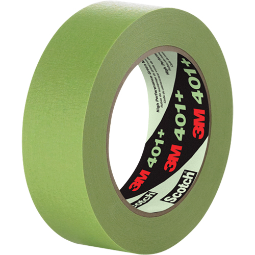 401+ High Performance Masking Tape, 24 mm (1") x 54.8 m (180'), Green Cintas
