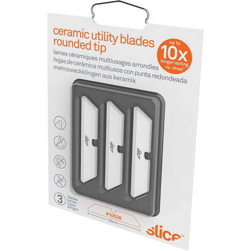 Slice Rounded Tip Replacement Blades for Ceramic Utility Knife, Single Style Cintas