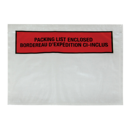 Pochette pour bordereau d'exp&eacute;dition, 7" lo x 5-1/2" la, Style Insertion par l'arri&egrave;re Cintas