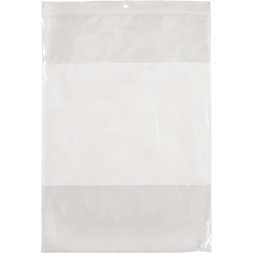 White Block Poly Bags, Reclosable, 12" x 9", 2 mils Cintas
