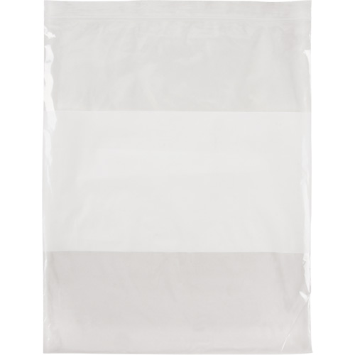 White Block Poly Bags, Reclosable, 15" x 12", 2 mils Cintas