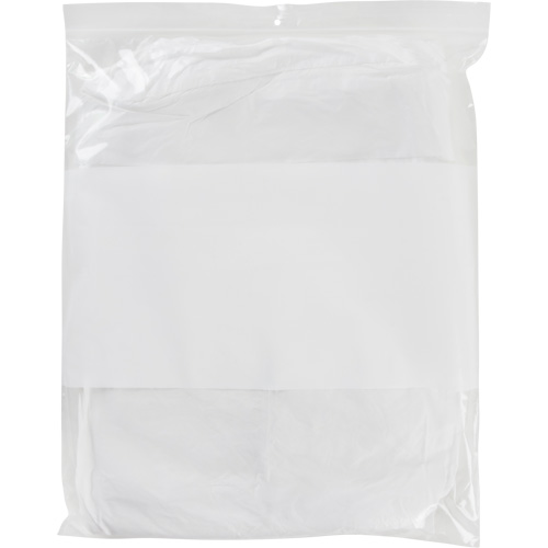 White Block Poly Bags, Reclosable, 15" x 12", 2 mils Cintas