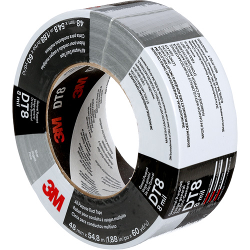 DT8 All-Purpose Duct Tape, 8 mils, Silver, 48 mm (2") x 55 m (180') Cintas