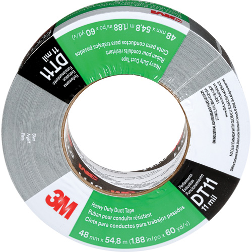 DT11 Heavy-Duty Duct Tape, 11 mils, Silver, 48 mm (2") x 55 m (180') Cintas