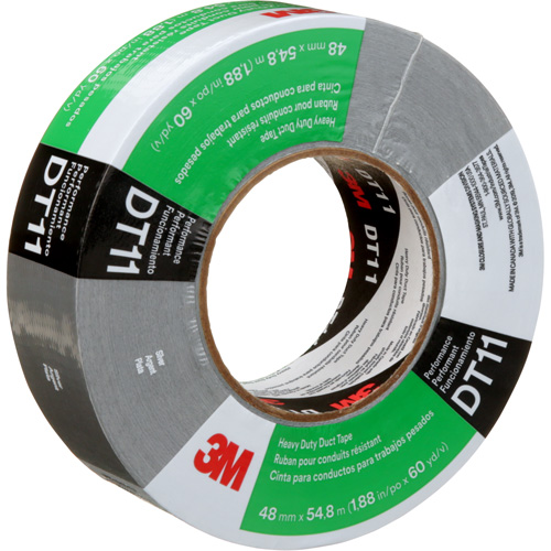 DT11 Heavy-Duty Duct Tape, 11 mils, Silver, 48 mm (2") x 55 m (180') Cintas