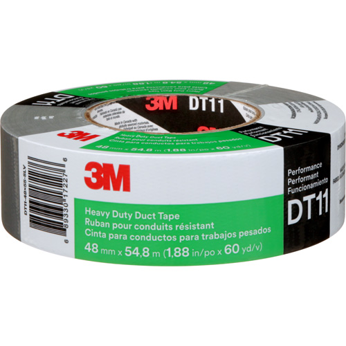 DT11 Heavy-Duty Duct Tape, 11 mils, Silver, 48 mm (2") x 55 m (180') Cintas