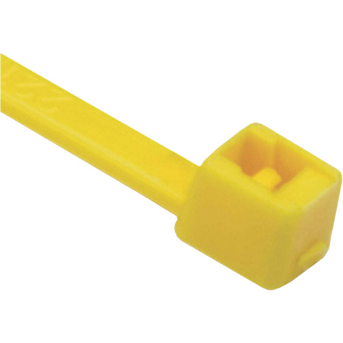 Attaches de c&acirc;bles s&eacute;rie T, Longueur 8", R&eacute;sistance &agrave; la traction 50 lb, Jaune Cintas