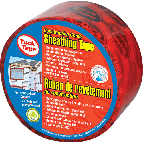 Contractors Sheathing Tape, 60 mm (2-3/8") x 55 m (180.4'), Red Cintas