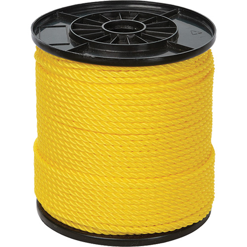 Corde torsad&eacute;e jaune &agrave; trois brins 1/4", Polypropyl&egrave;ne, 550' Cintas