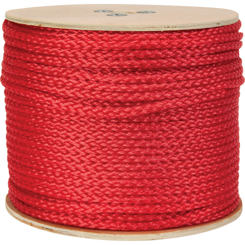 Braided Red Rope, Polypropylene, 500' Cintas